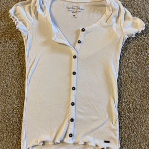 Hollister white button up shirt
